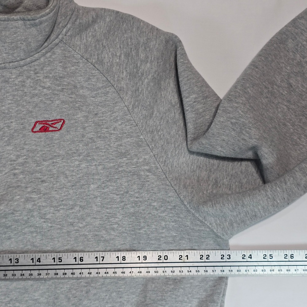 Reebok Mens Quarter Zip Sweatshirt Gray Large Pullover RBLK111704 Logo Fleece - Picture 12 of 14